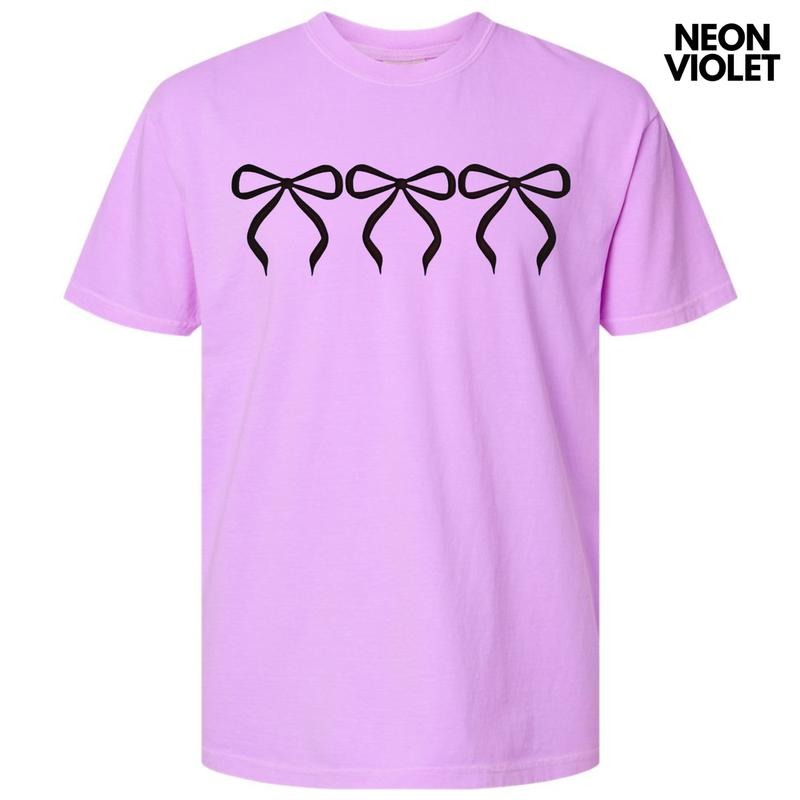 Black Triple Bows Puff Comfort Colors T-Shirts