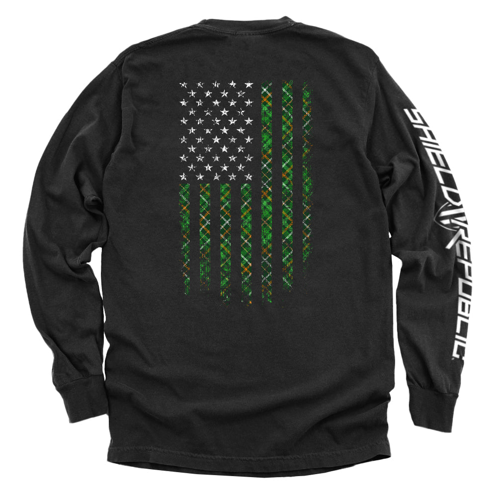 Irish Plaid American Flag T-Shirts