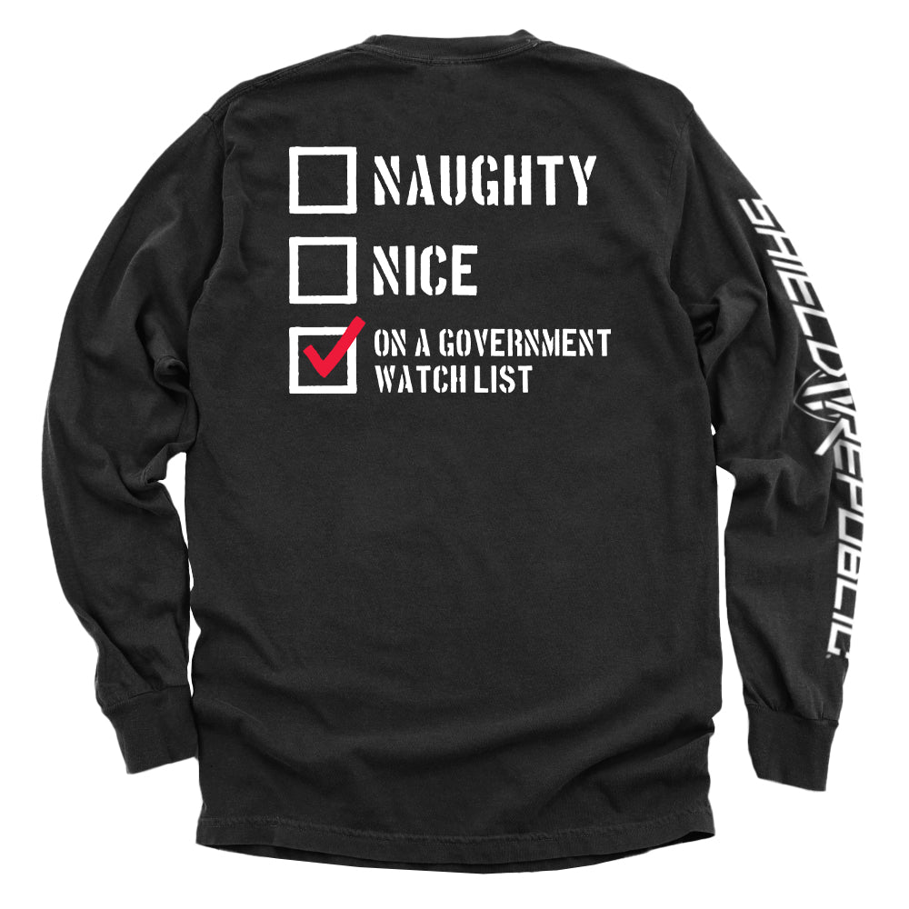 Naughty Nice Government Watch List T-Shirts
