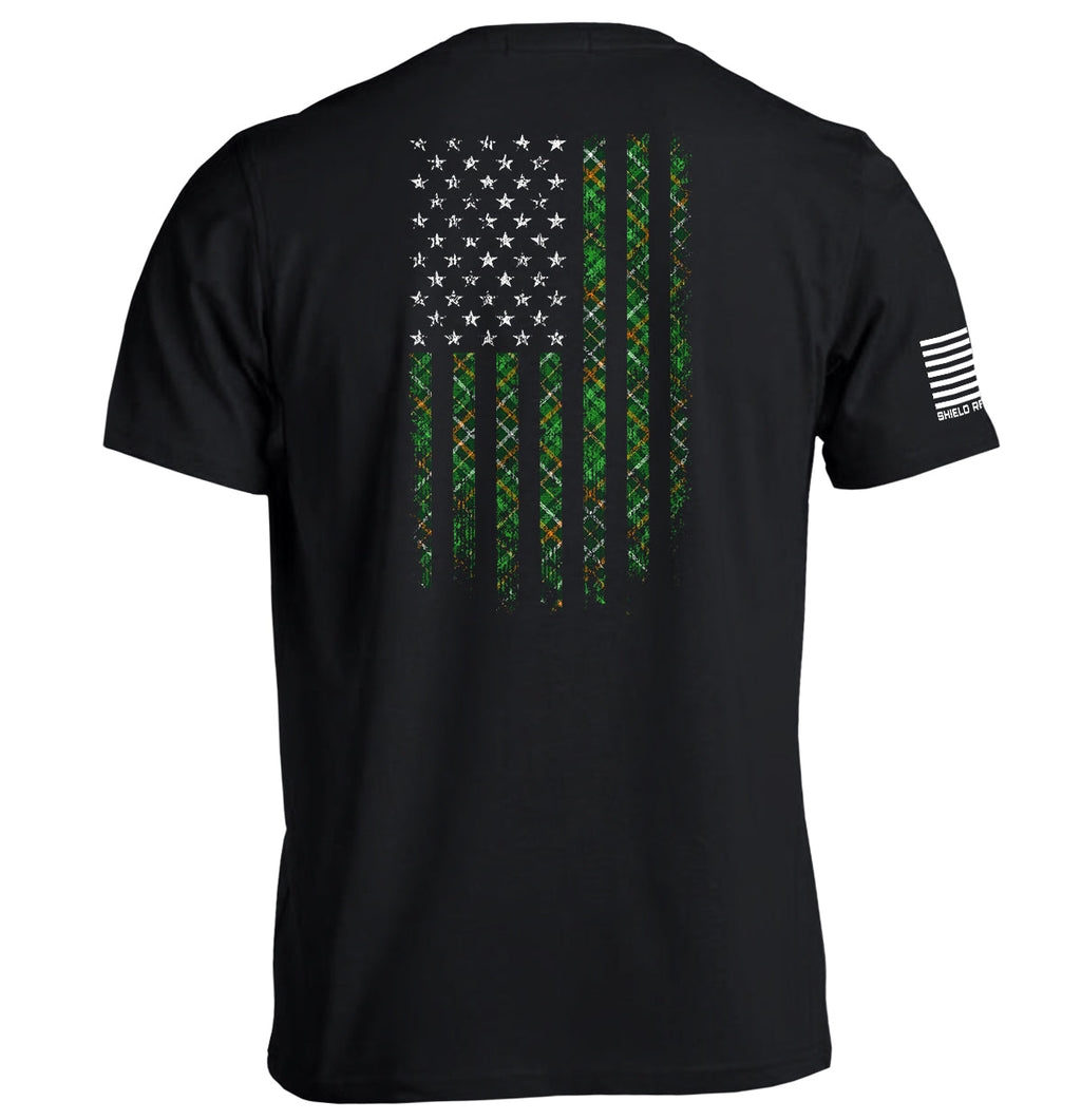 Irish Plaid American Flag T-Shirts