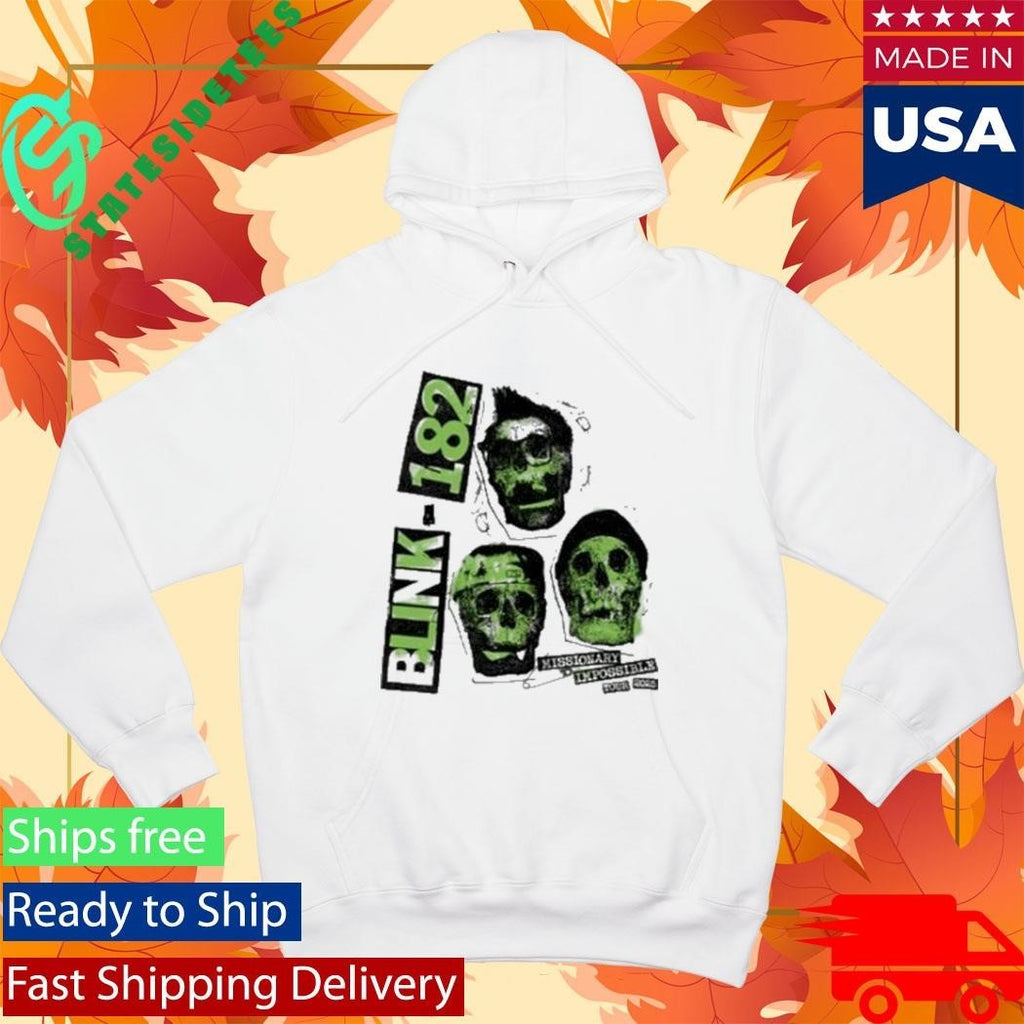 Blink 182 White Skull 2025 Tour Shirt Unisex , , , Long Sleeve Tee