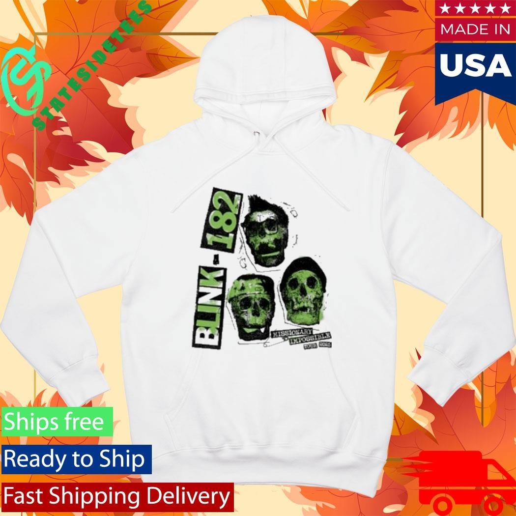Blink 182 White Skull 2025 Tour Shirt Unisex , , , Long Sleeve Tee