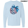 Blue Baseball Dazzling Disco Long Sleeve Comfort Colors 'NLB' T-Shirts