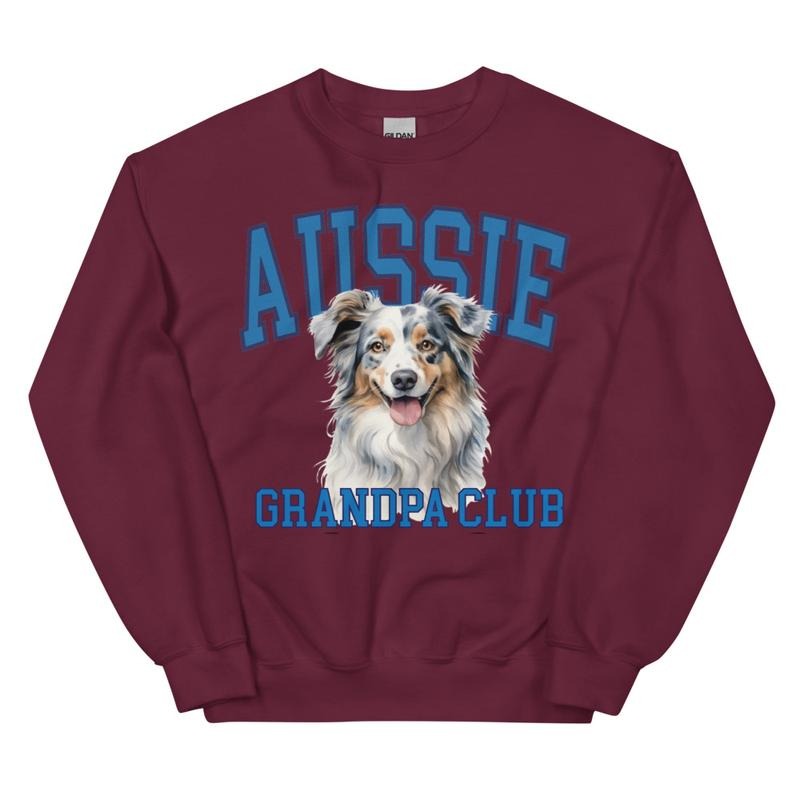 Blue Merle Aussie Grandpa Dog T-Shirts