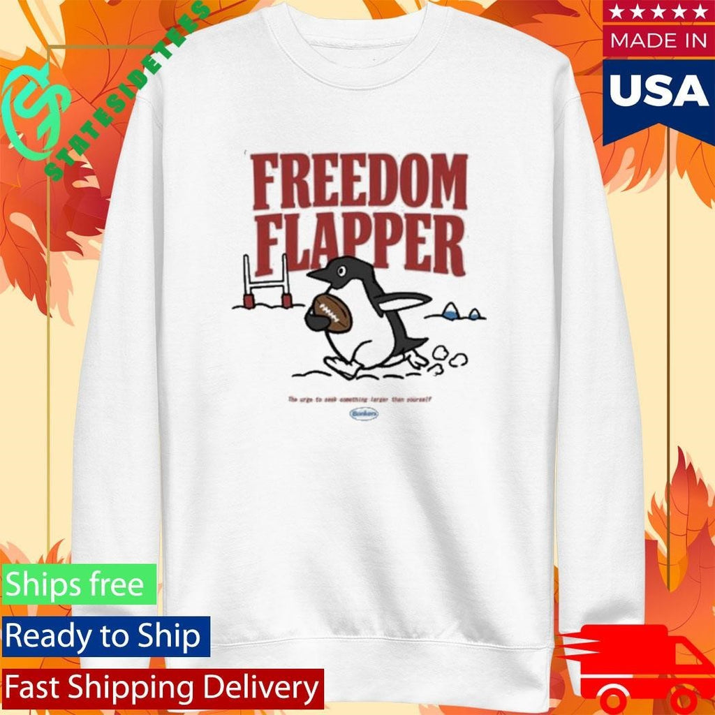 Bonkers Corner Freedom Flapper Penguin Shirt Unisex , , , Long Sleeve Tee