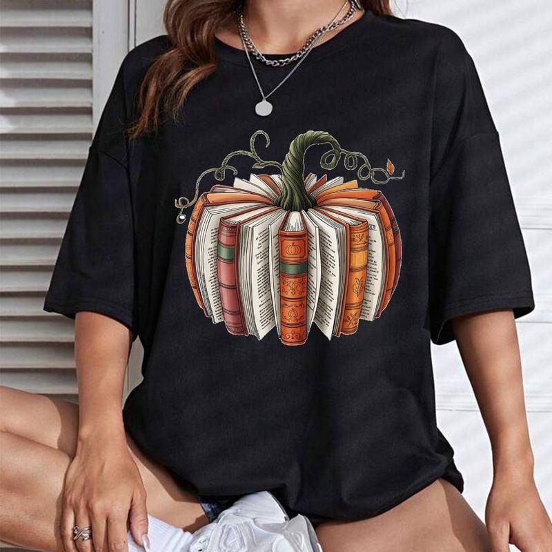 Book Fall Pumpkin Book Pumpkin Teacher Fall Book Lover Pumpkin Season shirt T-Shirts