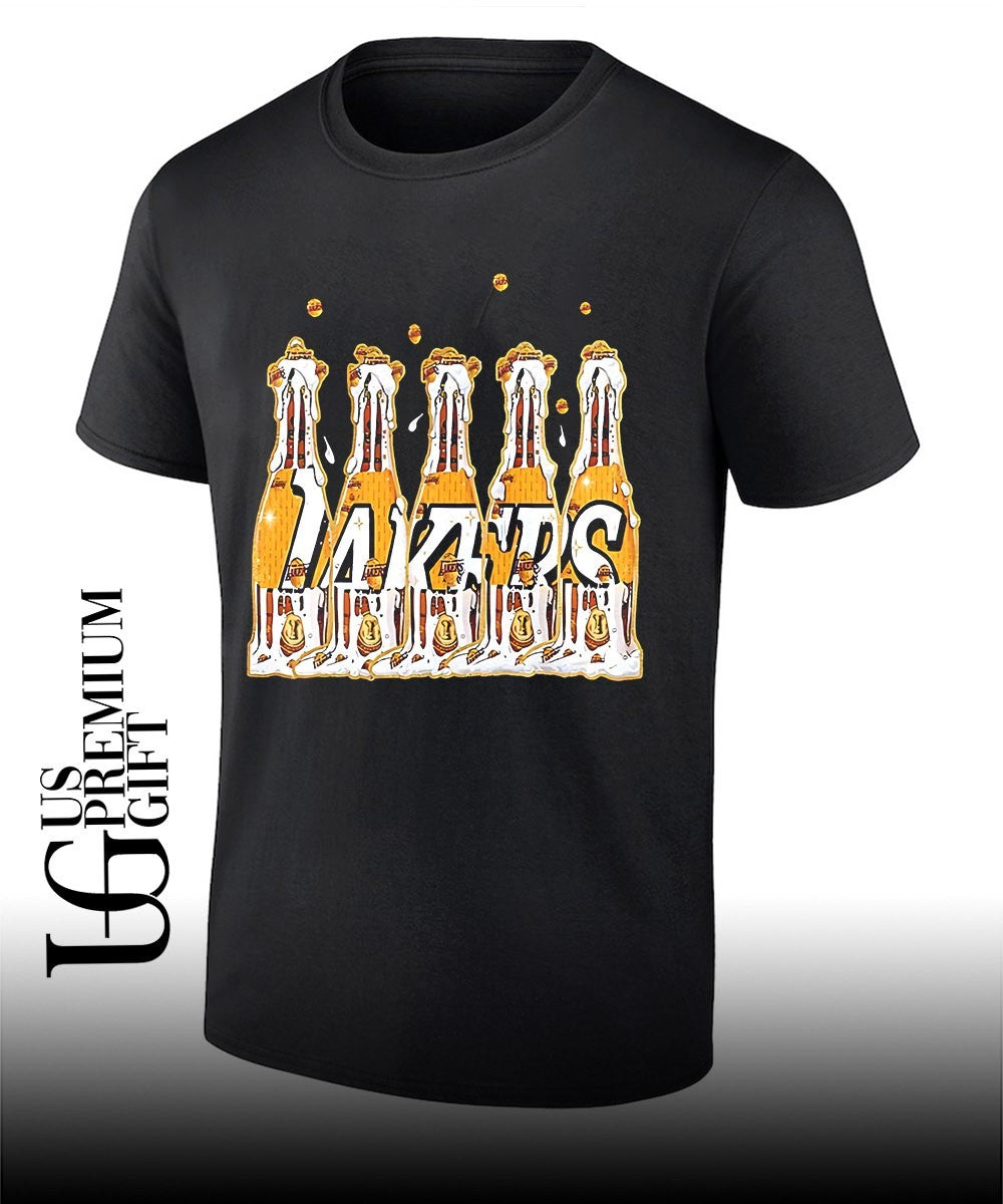 Bottle Popping Los Angeles Lakers champagne shirt
