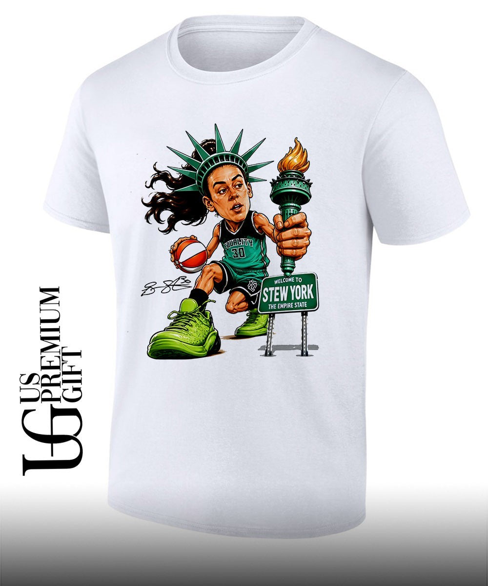 Breanna Stewart MVP of Commissioner’s Cup Championship 2026 Welcome to Stew York The Empire State signature caricature shirt