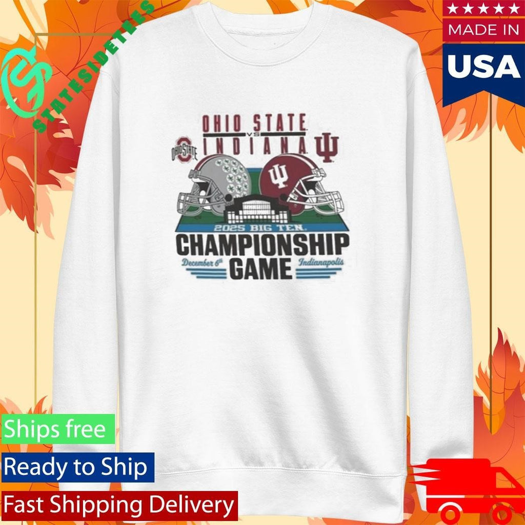 Buckeyes Vs Hoosiers 2025 Big Ten Championship Game Helmet December 6th Indianapolis Shirt