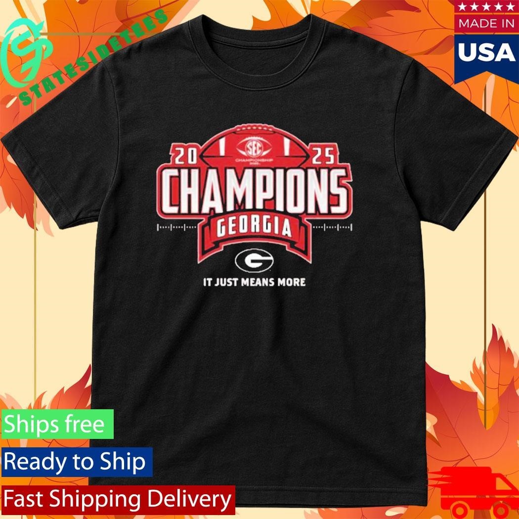 Bulldogs It Just Means More 2025 SEC Football Champions Georfia Shirt Unisex , , , Long Sleeve Tee