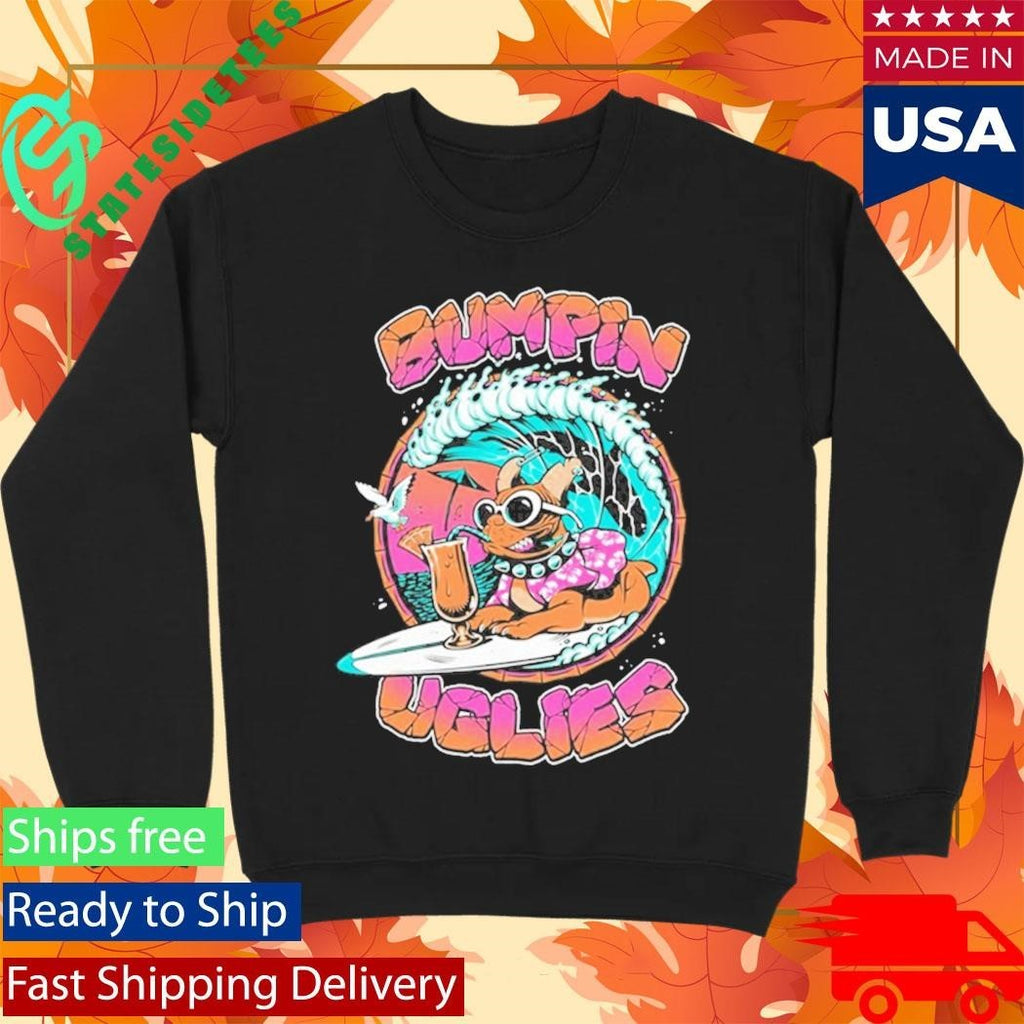 Bumpin Uglies Pug Surfer Shirt Unisex , , , Long Sleeve Tee
