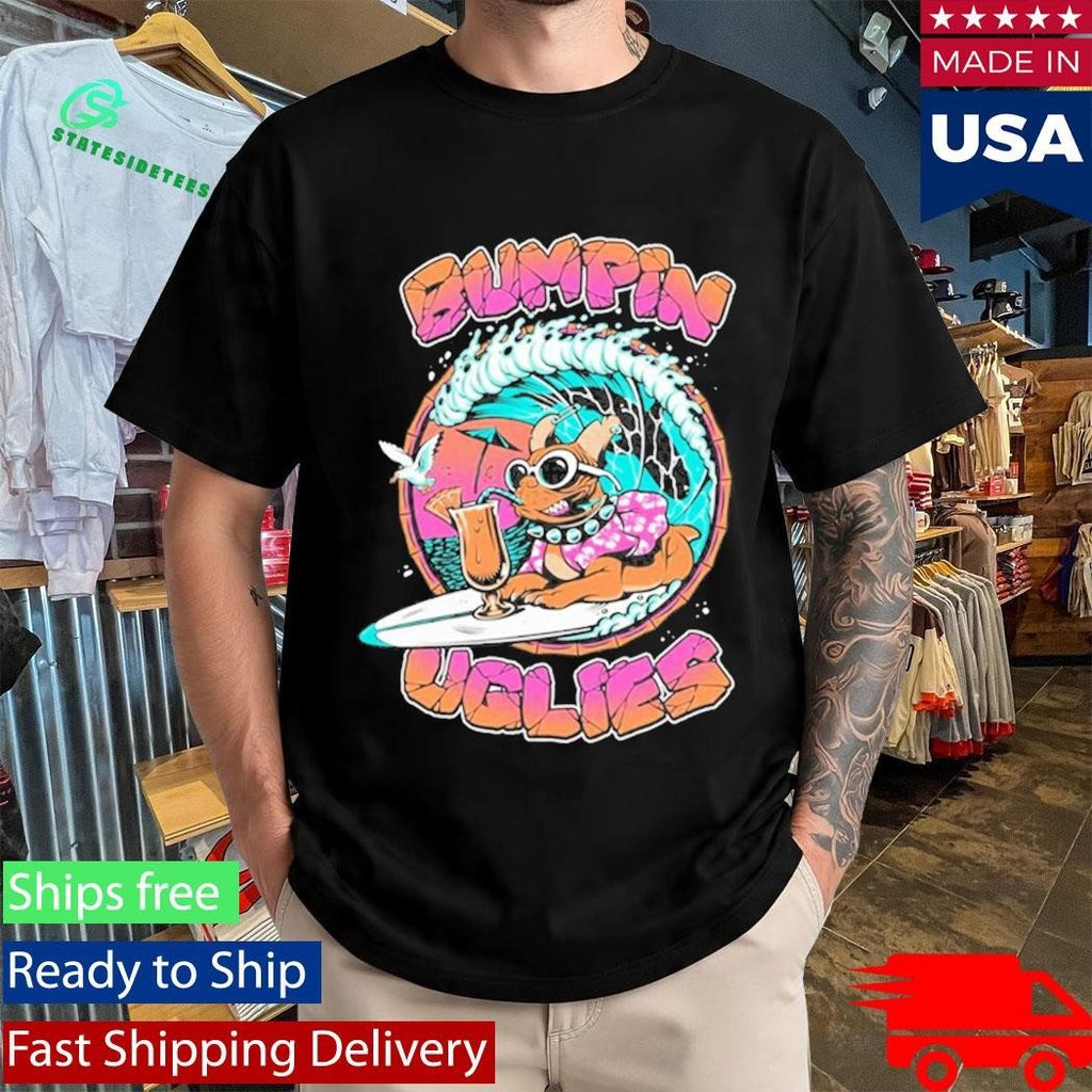 Bumpin Uglies Pug Surfer Shirt Unisex , , , Long Sleeve Tee