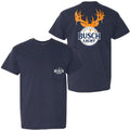 Busch Light Antlers Front Back Print Pocket T-Shirts
