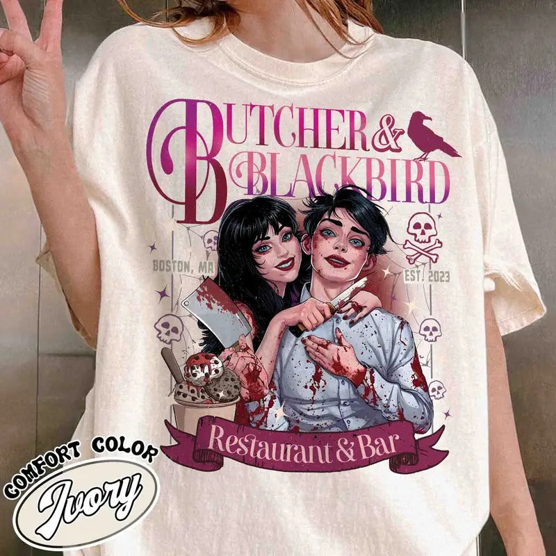 Butcher Blackbird Butcher Blackbird Book Lover Dark Romance Social Club Bookish Shirt Dark Romance Smut T-Shirts