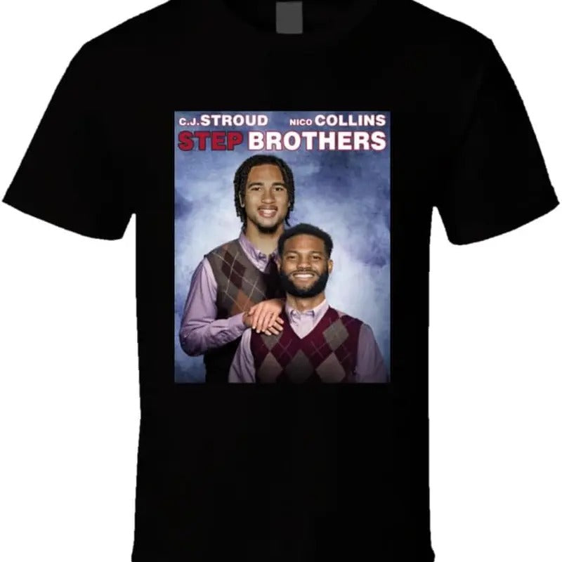 C.J. Stroud Nico Collins Step Brothers Football Fan T-Shirts
