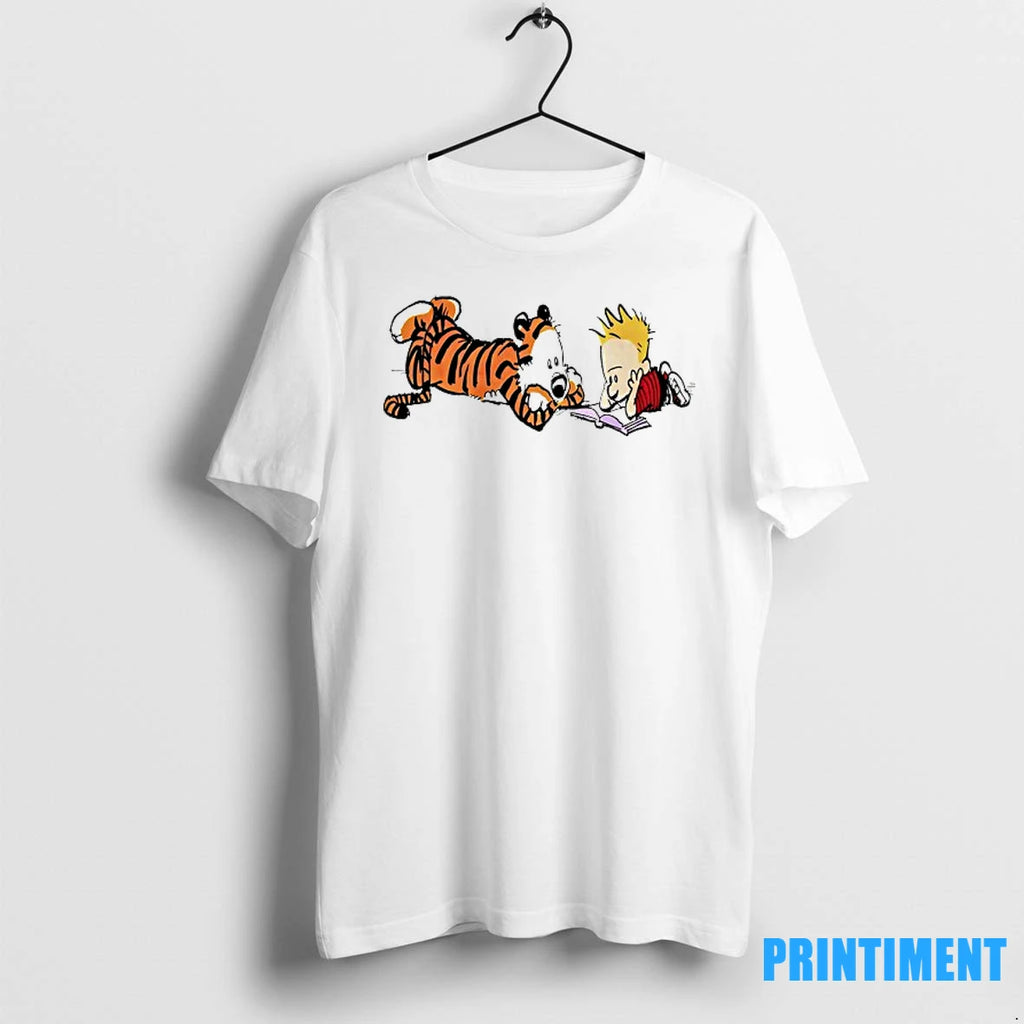Calvin And Hobbes Reading Book Tshirts Sweater