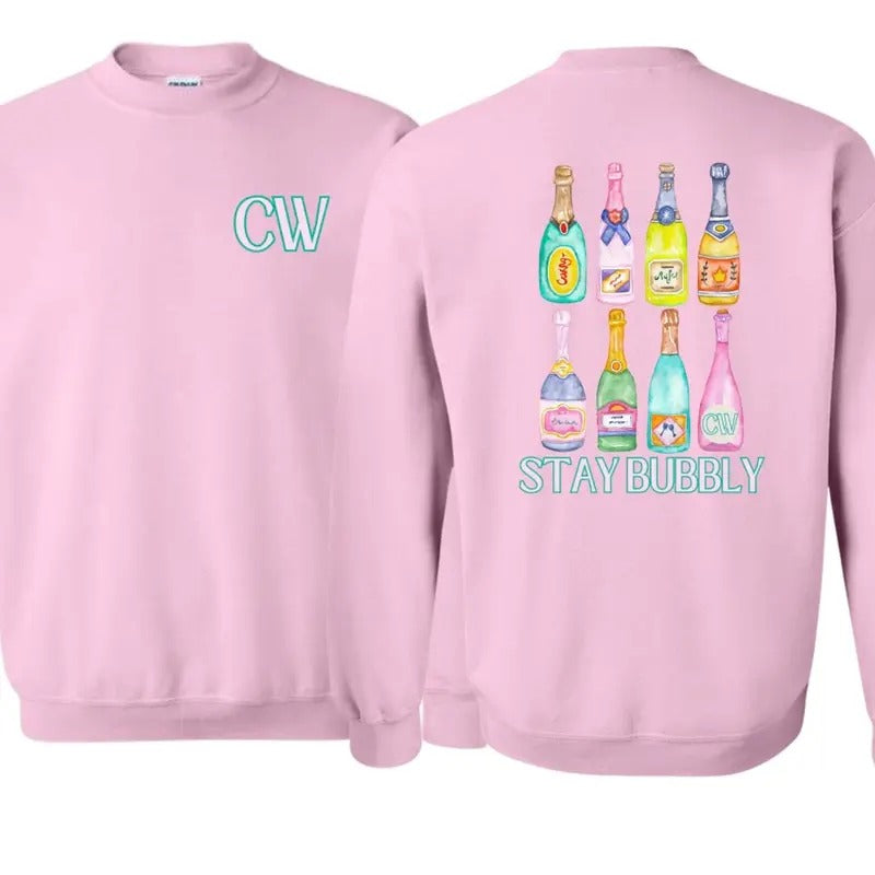 Cami Wade CHAMPAGNE STAY BUBBLY Front Back T-Shirts