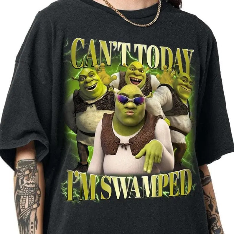Can'T Today I'M Swamped Shirt Shrek Funny Trending Shirt Fiona Shrek Funny Shrek Trending Cotton Menswear Top T-Shirts