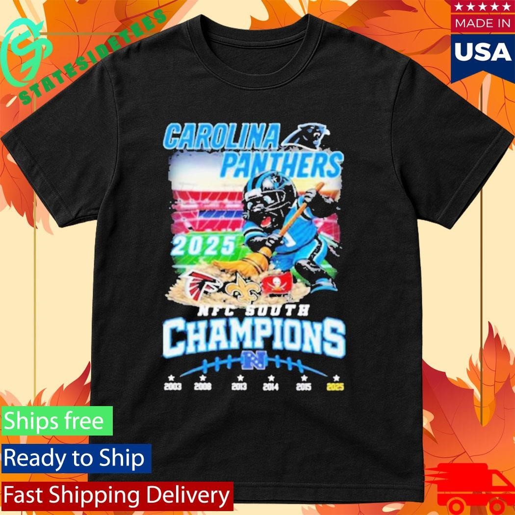 Carolina Panthers NFC South Division Champions 2025 Mascot Shirt Unisex , , , Long Sleeve Tee