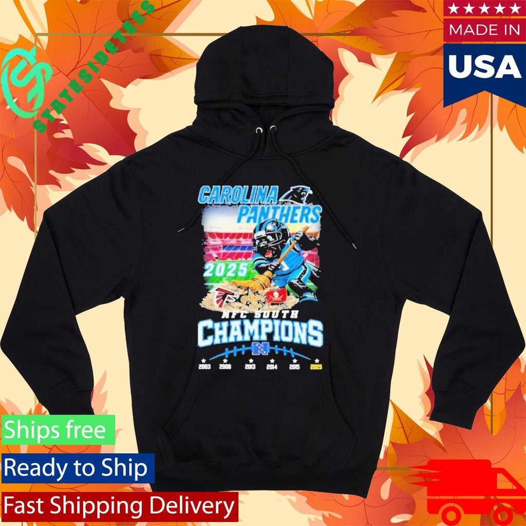 Carolina Panthers NFC South Division Champions 2025 Mascot Shirt Unisex , , , Long Sleeve Tee