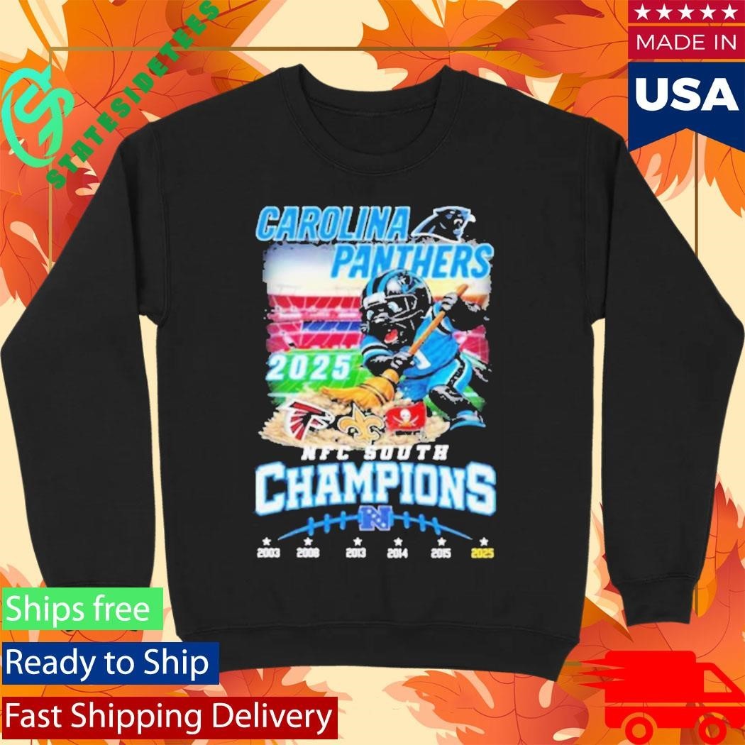 Carolina Panthers NFC South Division Champions 2025 Mascot Shirt Unisex , , , Long Sleeve Tee