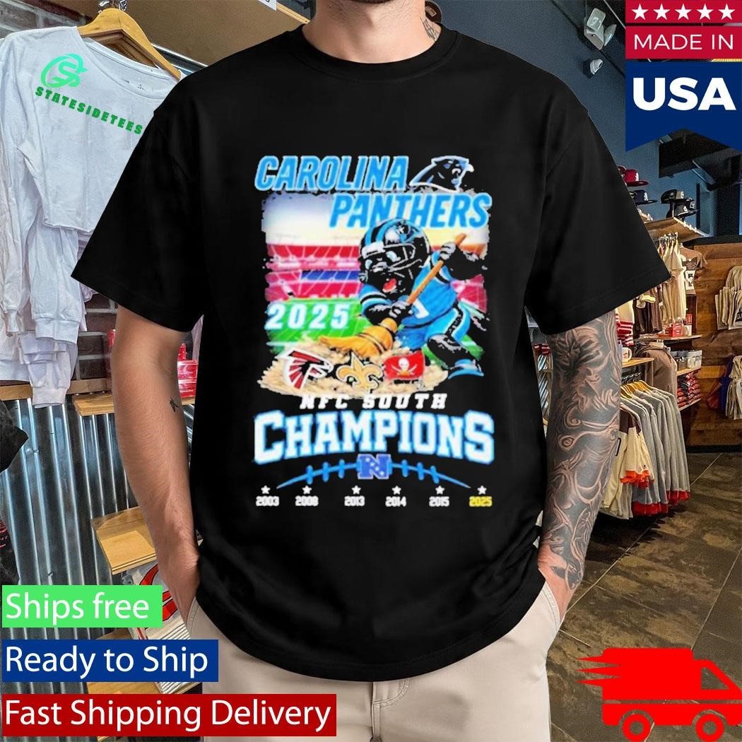 Carolina Panthers NFC South Division Champions 2025 Mascot Shirt Unisex , , , Long Sleeve Tee
