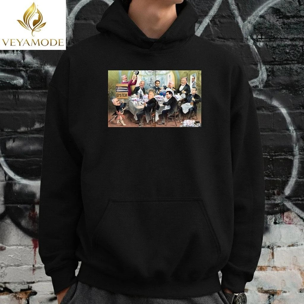 Cartoon depicting Epstein’s party Netanyahu Trump tee Unisex , , , Long Sleeve Tee