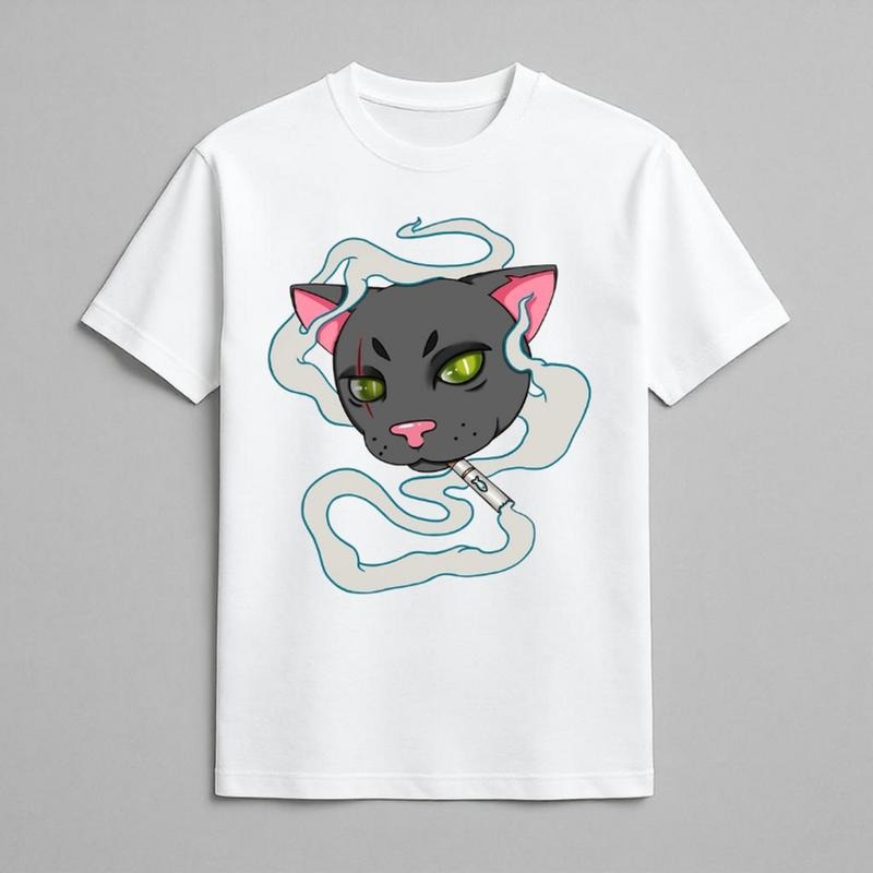 Cat Smoking Funny Y2k Vintage Y2k 2000s Nostalgia Cotton Menswear Womenswear Underwear Streetwear Top Summer T-Shirts