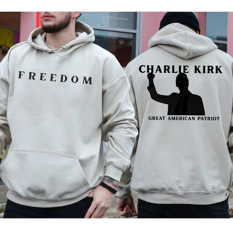 Charliie Freedom Two Sides Faith Based Political Awareness Freedom Speech Cotton Fit T-Shirts