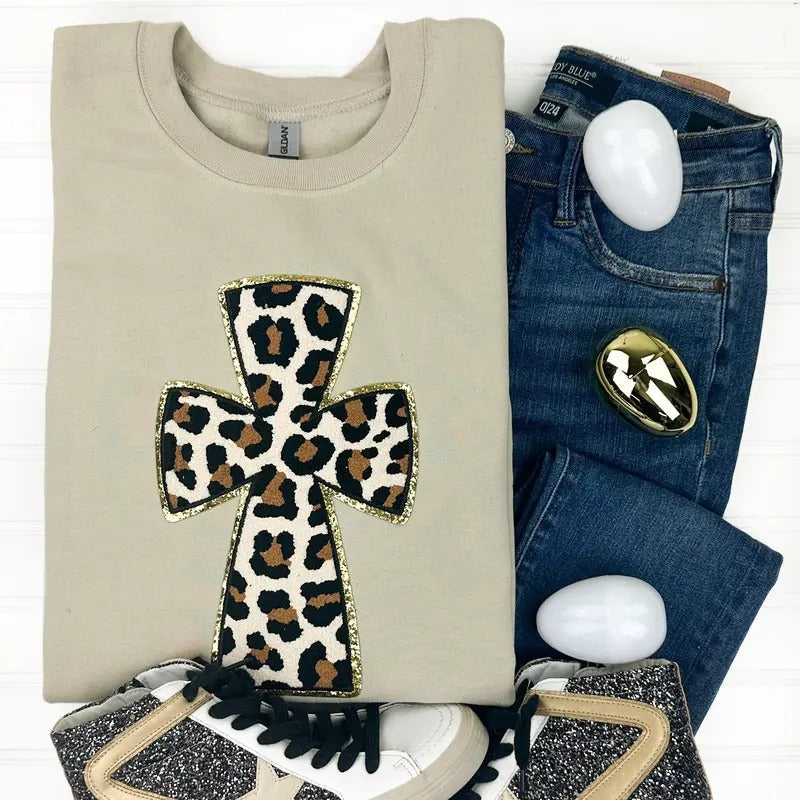 Cheetah CROSS Chenille Patch T-Shirts