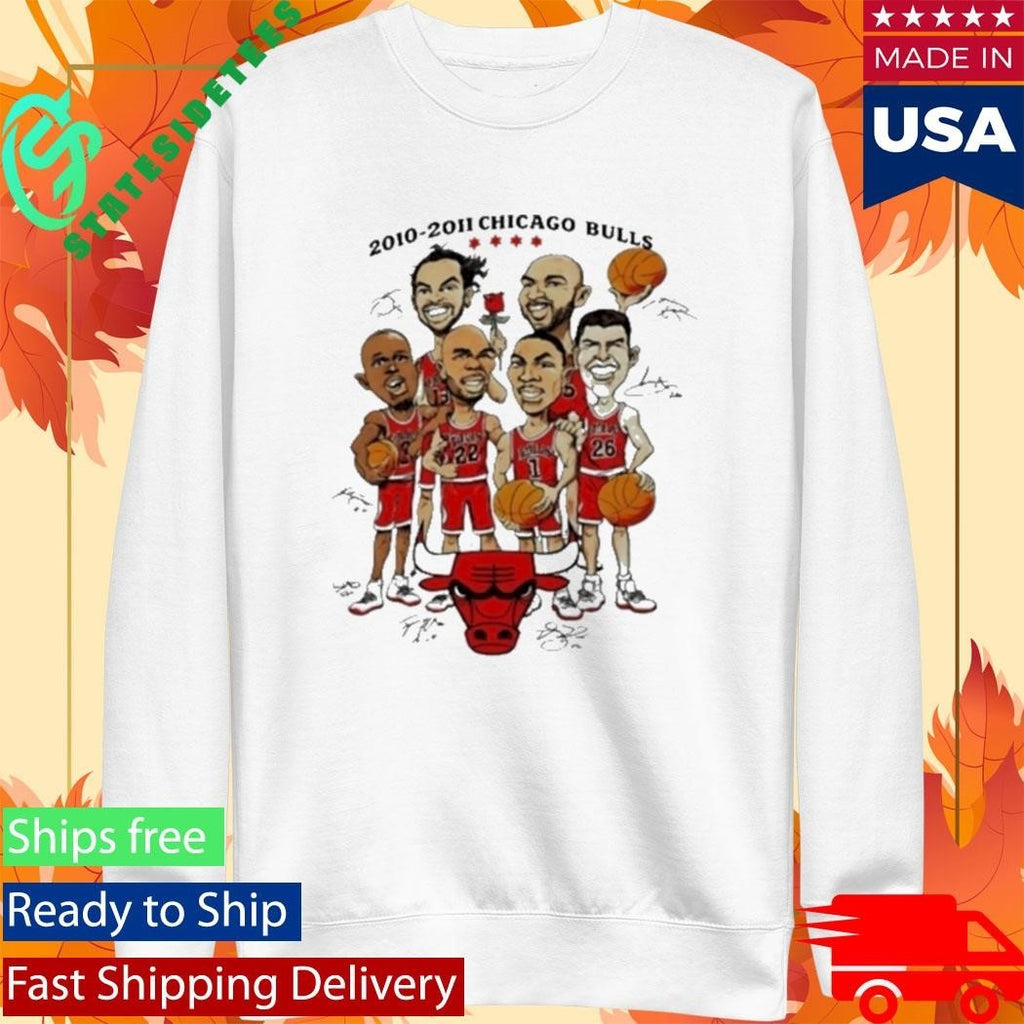 Chicago Bulls Nba 2010-2011 Player Caricature Signature Shirt Unisex , , , Long Sleeve Tee