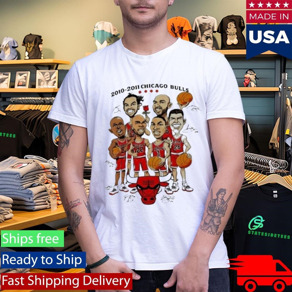 Chicago Bulls Nba 2010-2011 Player Caricature Signature Shirt Unisex , , , Long Sleeve Tee