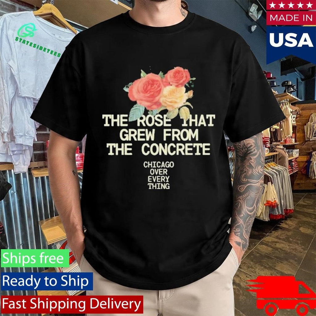 Chicago Over Everything Concrete Rose Shirt Unisex , , , Long Sleeve Tee
