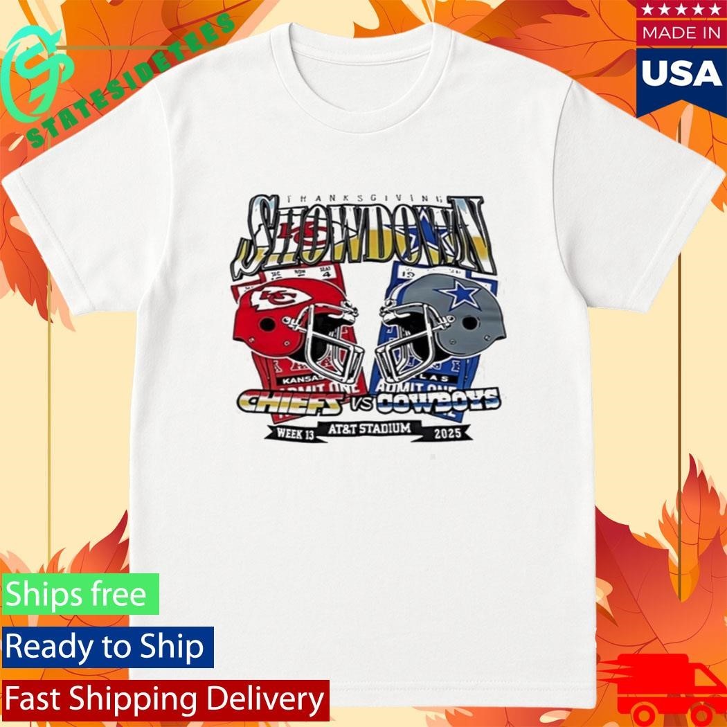 Chiefs vs Cowboy Thanksgiving Showdown Helmet Shirt Unisex , , , Long Sleeve Tee