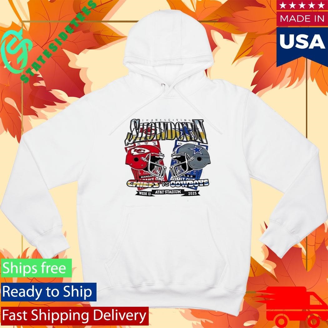 Chiefs vs Cowboy Thanksgiving Showdown Helmet Shirt Unisex , , , Long Sleeve Tee