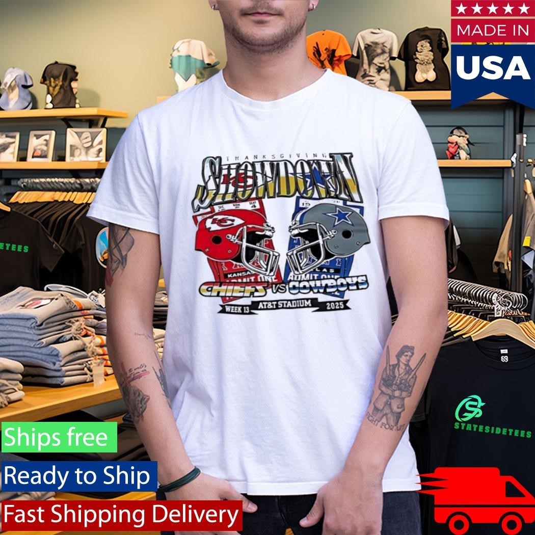 Chiefs vs Cowboy Thanksgiving Showdown Helmet Shirt Unisex , , , Long Sleeve Tee