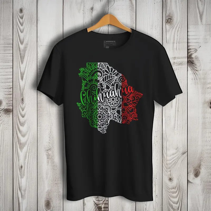 Chihuahua Mexico Patriotic Mexican Short Sleeve Playera Patriota De Mexico Casual T-Shirts