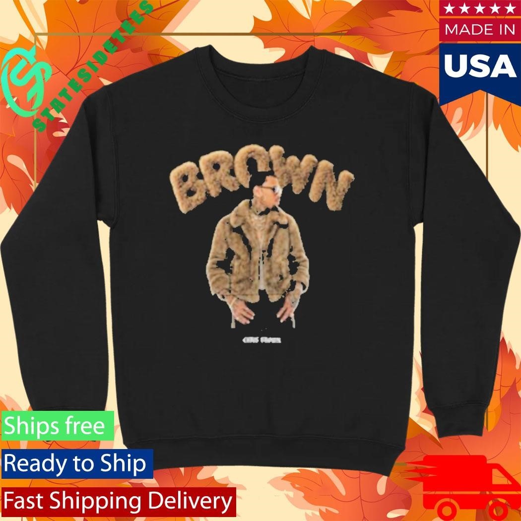 Chris Brown Fuzzy Brown Shirt Unisex , , , Long Sleeve Tee
