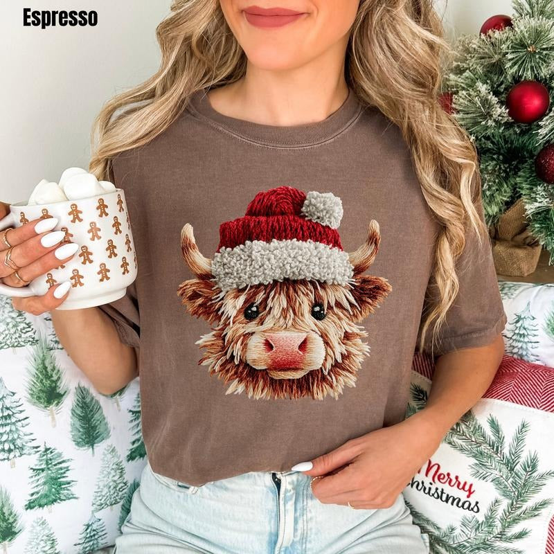 Cow FAKE Crochet Comfort Colors 'NLB' T-Shirts