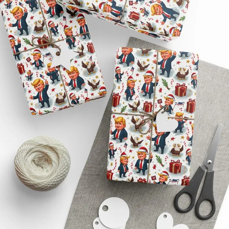 Election Humor Wrapping Papers Funny Trump Wrap USA Election Red White Blue Xmas Wrap Political T-Shirts