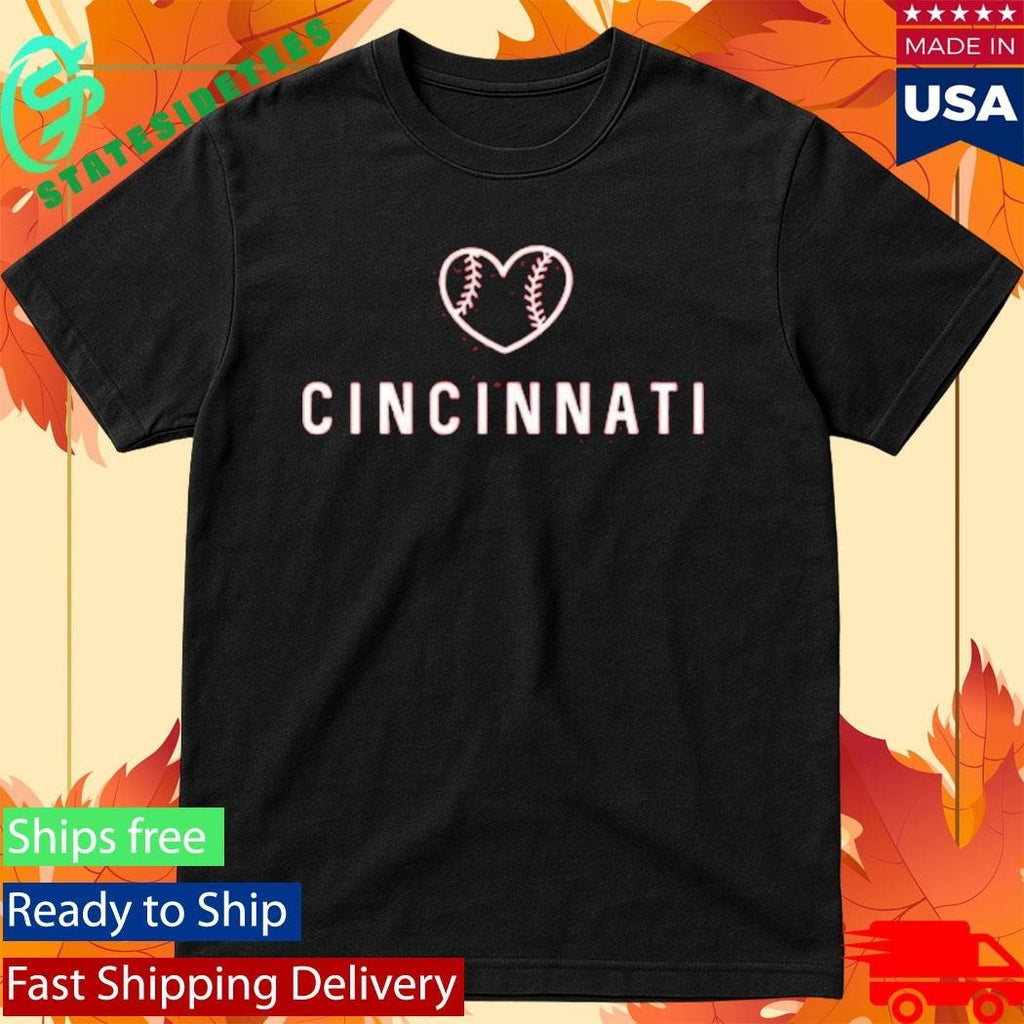 Cincy Cincinnati Baseball Heart Shirt Unisex , , , Long Sleeve Tee