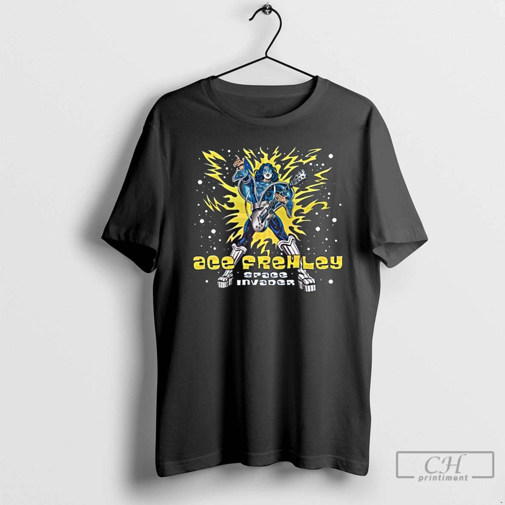 Classic Ace Frehley Space Invader Comic Book Art Long Sleve T Shirts
