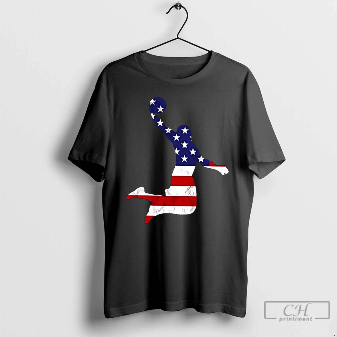 Classic American Basketball Us Born Flag
