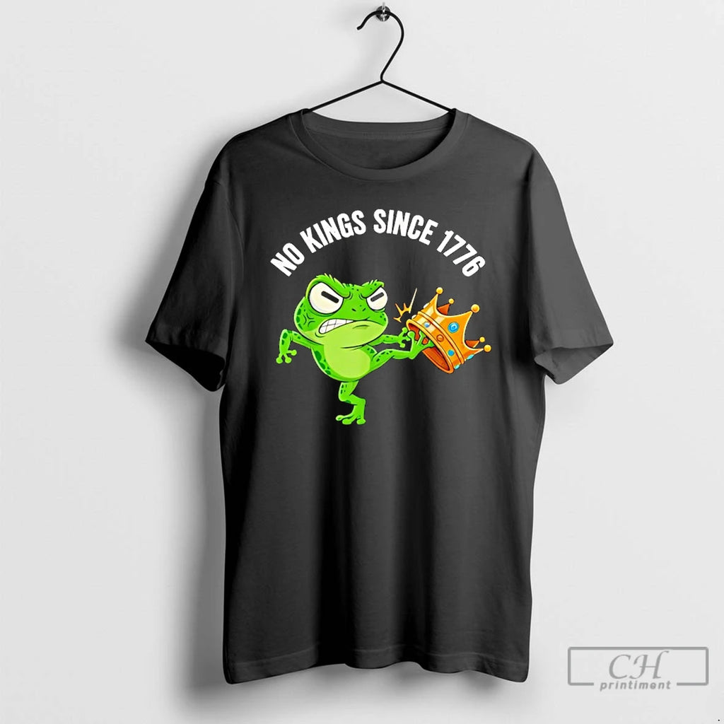 Classic Angry Frog No Kings Since 1776 Funny America T Shirts