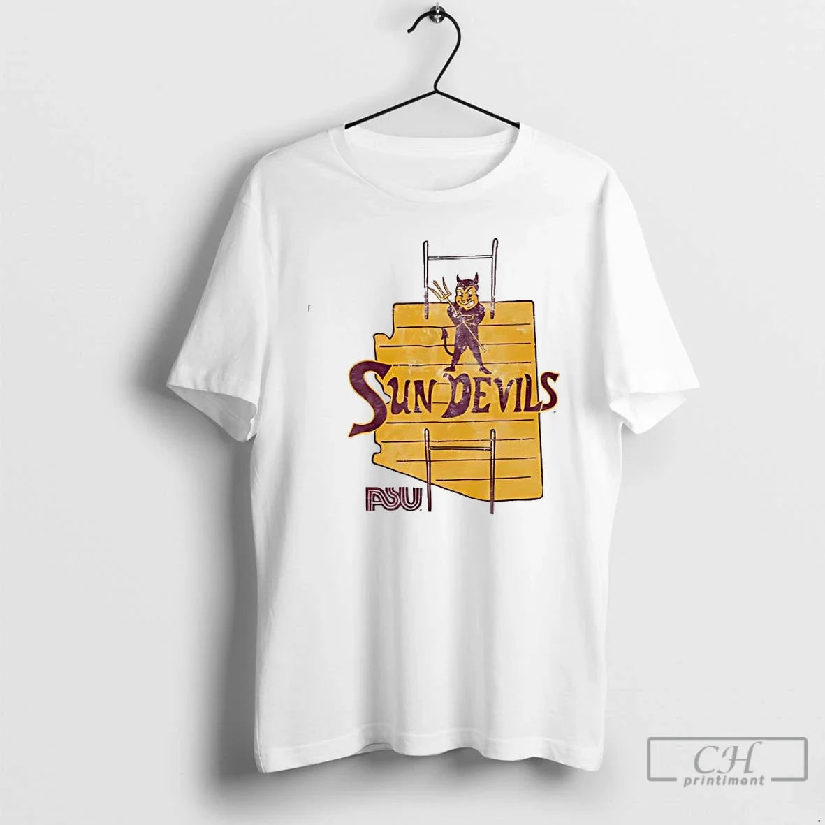 Classic Arizona State Sun Devils Football Map Vintage