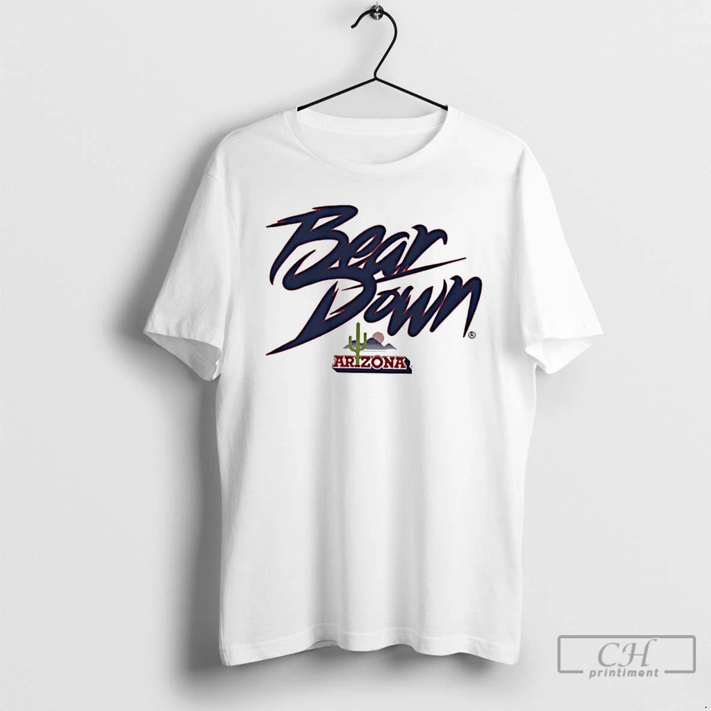 Classic Arizona Wildcats Bear Down Cactus Logo T Shirts