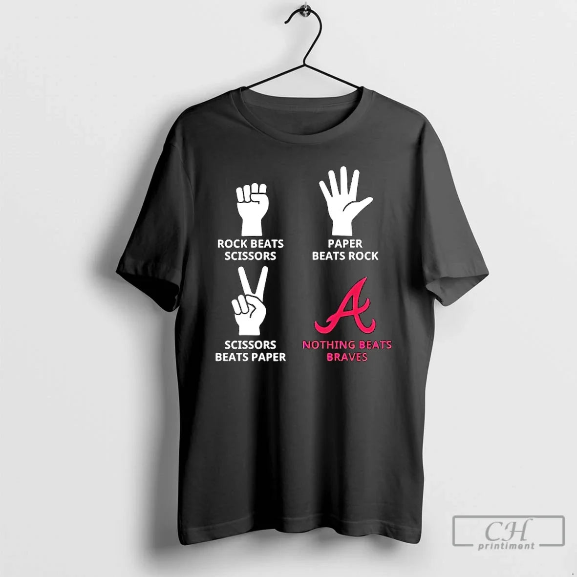 Classic Atlanta Braves Nothing Beats Rock Beats Scissors Paper Beats Rock Scissors Beats Paper
