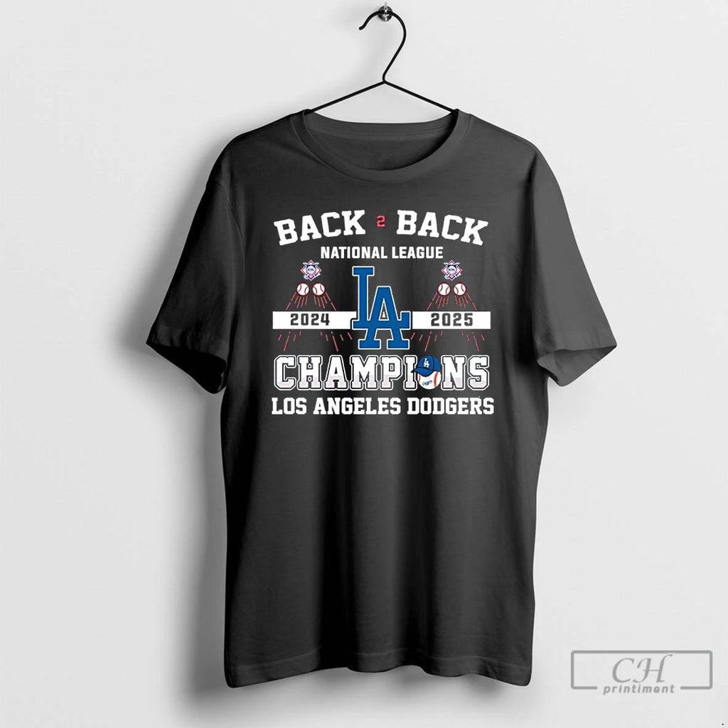 Classic Back 2 Back Los Angeles Dodgers Nl Champions 2024 2025 T Shirts