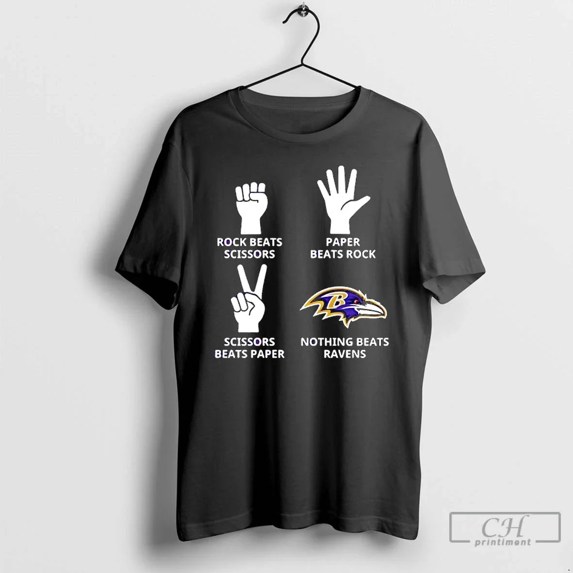 Classic Baltimore Ravens Nothing Beats Rock Beats Scissors Paper Beats Rock Scissors Beats Paper