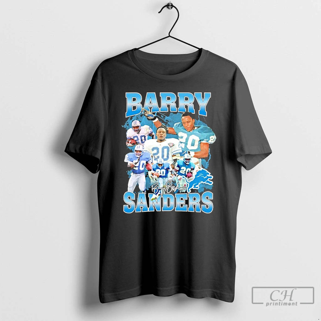 Classic Barry Sanders Player Signature T Shirts